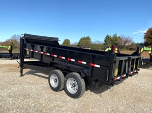 16ft Gooseneck Dump Trailer  This sixteen foot trailer features extreme duty main frame and heavy GVW capacity, 8,000 pound dexter axles, 17.5in commercial tires --and more!