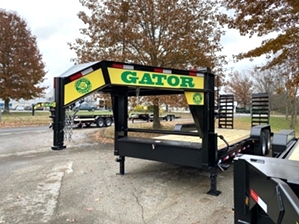 Low Profile Gooseneck Trailer For Sale  Gooseneck Trailer sale at Gatormade Trailers! This gooseneck trailer features 8,000 pound axles, 17.5 commercial tires, tube frame, dual jacks, and an LED work light 